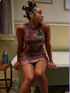 omighty Tie-Dye Leaf Tank Top in Green, Orange & Pink Worn on TV!